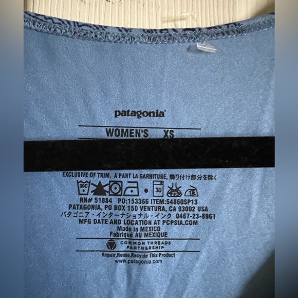 Patagonia womens active tank blue Y2K peasant top - Picture 2 of 4
